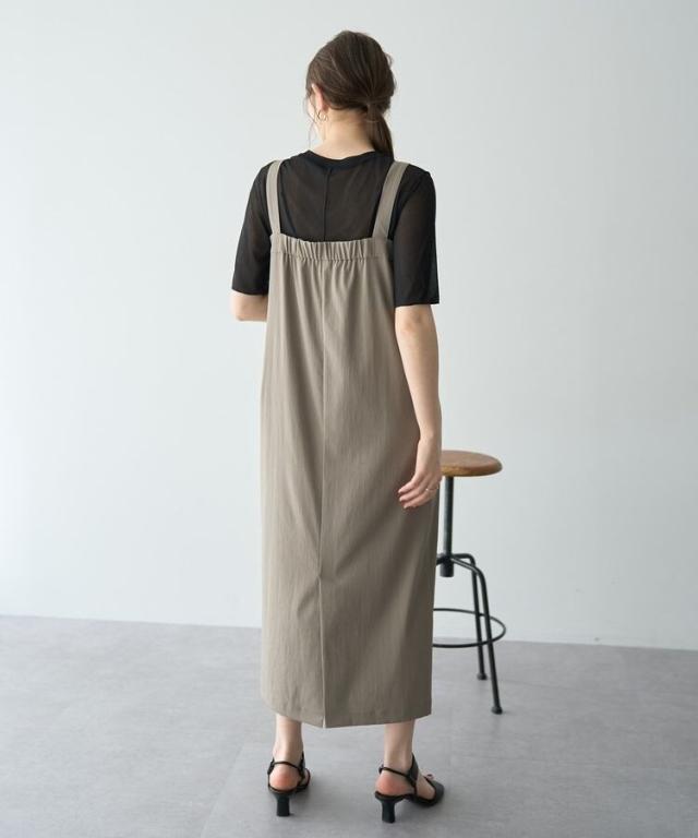 SLOBE IENAドロストギャザーオールインワン（黒） ギャザーオールインワン ドロストギャザーオールインワン