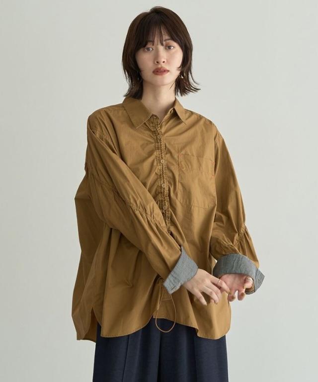 イェッカ ヴェッカ（YECCA VECCA）/ドロストデザインギャザーシャツ