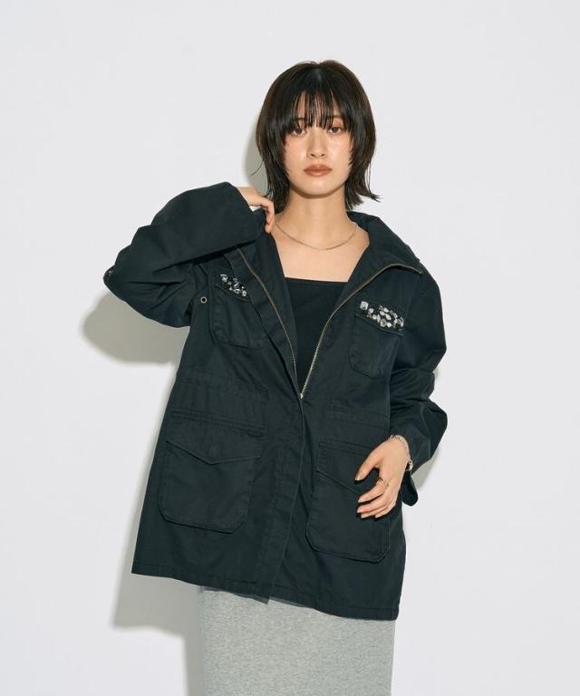 イェッカ ヴェッカ（YECCA VECCA）/【archive】ビジューミリタリージャケット