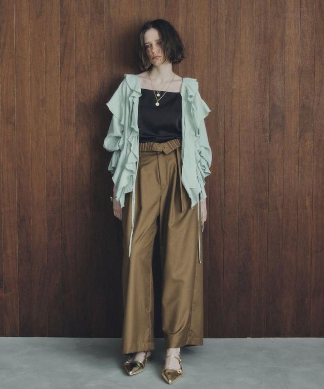 イェッカ ヴェッカ（YECCA VECCA）/ベルト付き2wayタックワイドパンツ
