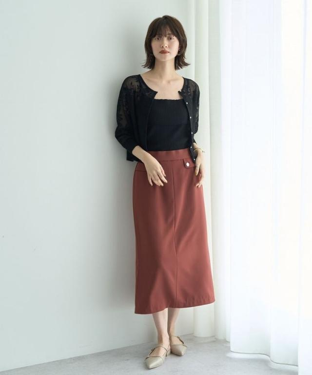 オフィス 事務服 制服 受付 SERVO サーヴォ GROW (グロウ) タイトスカート GSKL-2162 シャドーチドリ・ニット サーヴォ] オフィス 事務服 制服 受付 GROW (グロウ) タイトスカート