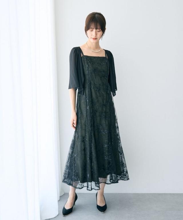 イェッカ ヴェッカ（YECCA VECCA）/【2点SET】フラワー柄スパンコール刺繍ドレス