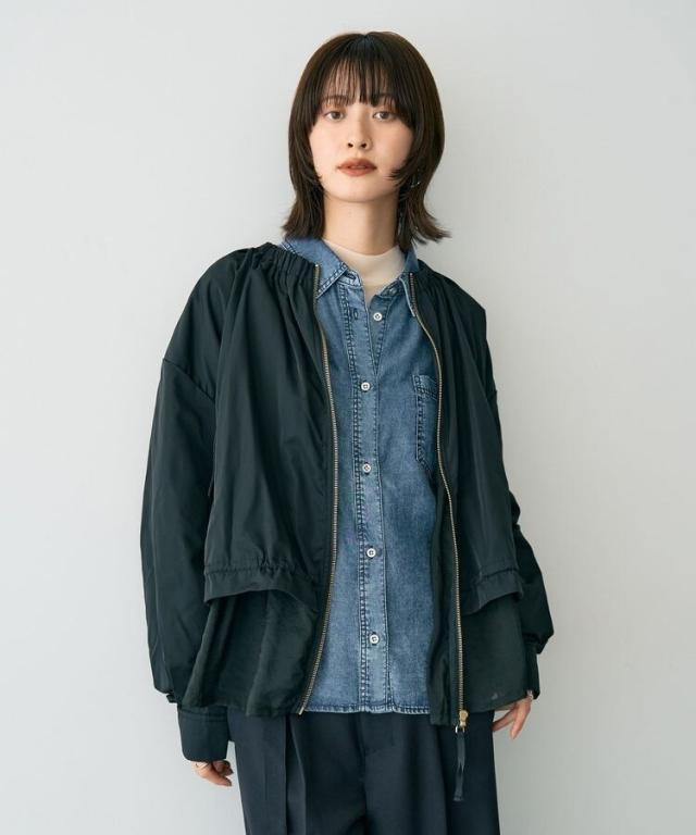 専用ページ イェッカ ヴェッカ（YECCA VECCA）/シアーMIXノーカラーブルゾン ブルゾン