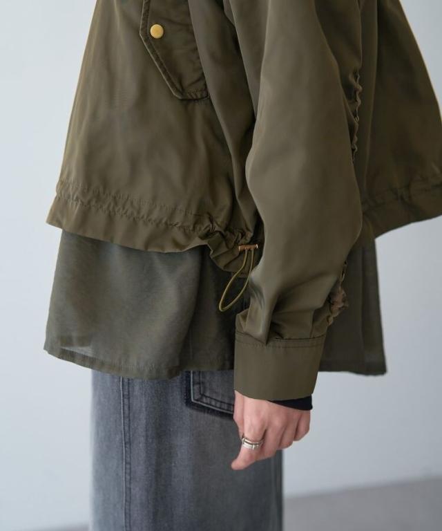 イェッカ ヴェッカ（YECCA VECCA）/シアーMIXノーカラーブルゾン ブルゾン