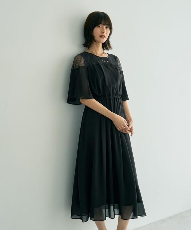 イェッカ ヴェッカ（YECCA VECCA）/レース切替シフォンドレス