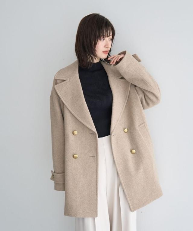 イェッカ ヴェッカ（YECCA VECCA）/ウール混ミドル丈Pコート