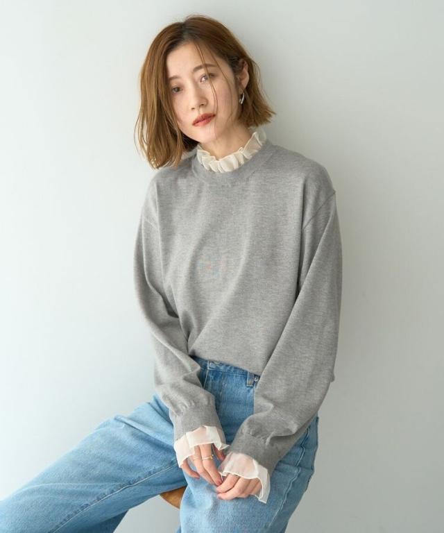 イェッカ ヴェッカ（YECCA VECCA）/2wayフリルクルーネックニット