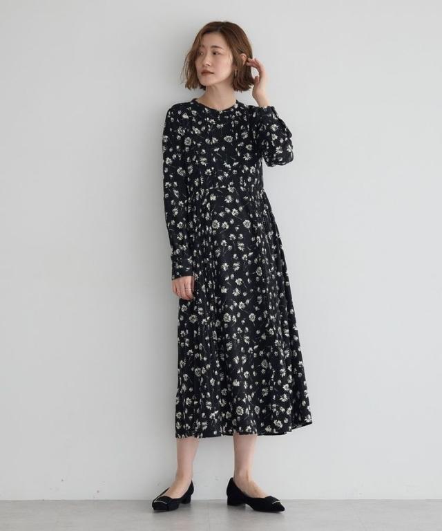 イェッカ ヴェッカ（YECCA VECCA）/フラワー柄プリーツMIXワンピース
