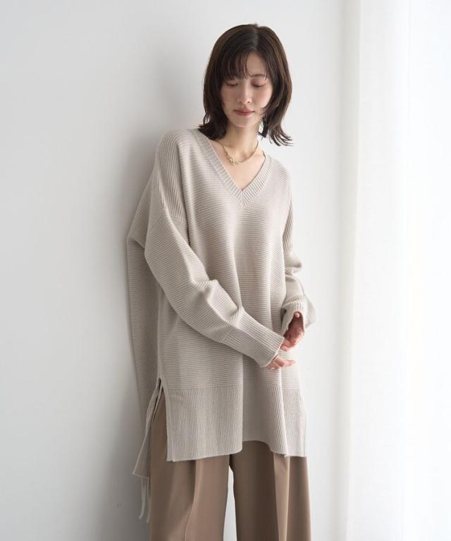 イェッカ ヴェッカ（YECCA VECCA）/Vネックドロストデザインニット