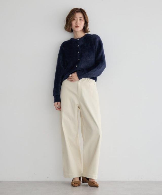 イェッカ ヴェッカ（YECCA VECCA）/ストレッチツイルワイドストレートパンツ