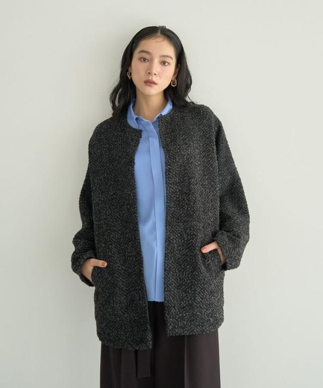 イェッカ ヴェッカ（YECCA VECCA）/【TEVALT】ヘリンボンツイードコーディガン