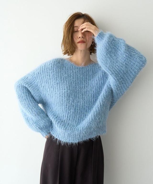 イェッカ ヴェッカ（YECCA VECCA）/ラメシャギーボートネックニット