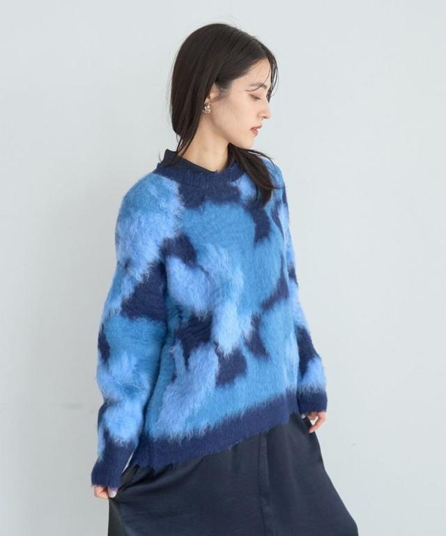 【NEW】イェッカ ヴェッカ（YECCA VECCA）/フラワー柄シャギーニット