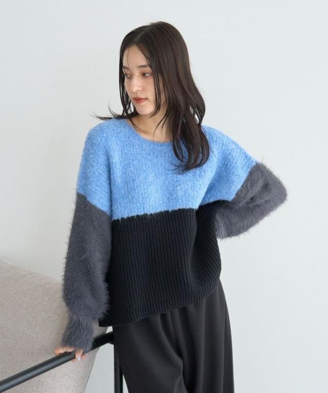 【NEW】イェッカ ヴェッカ（YECCA VECCA）/素材MIX配色デザインニット