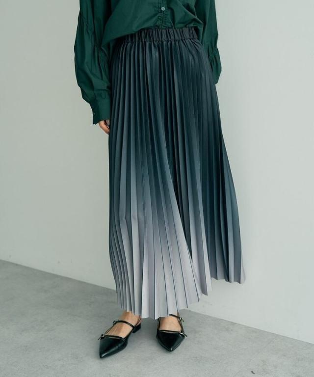 【NEW】イェッカ ヴェッカ（YECCA VECCA）/＜＜追加生産＞＞グラデーションラインプリーツスカート