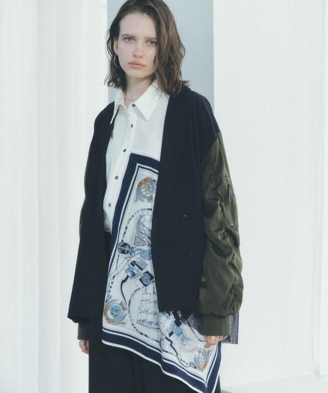 イェッカ ヴェッカ（YECCA VECCA）/異素材MIXテーラードジャケット