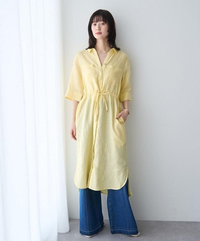 イェッカ ヴェッカ（YECCA VECCA）/フレンチリネンドロストワンピース