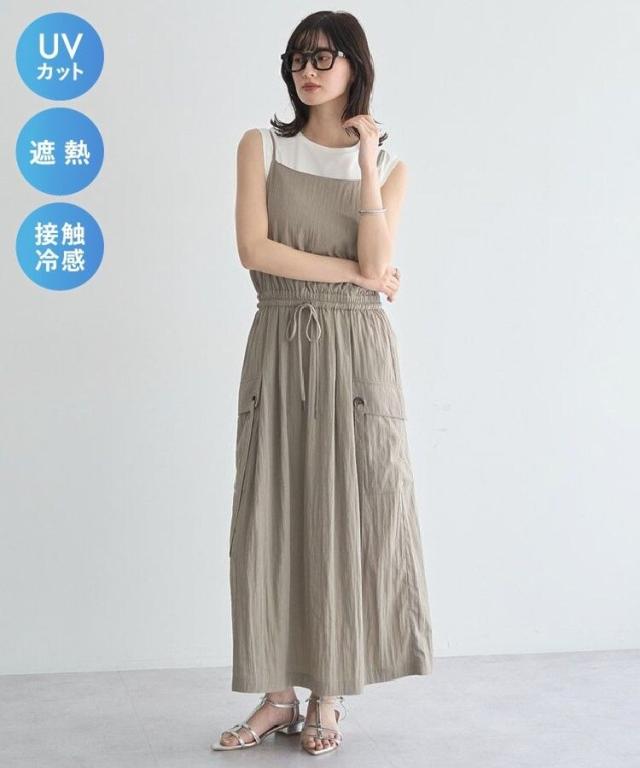 イェッカ ヴェッカ（YECCA VECCA）/【UVカット／接触冷感／遮熱】COOLカーゴキャミワンピース_2