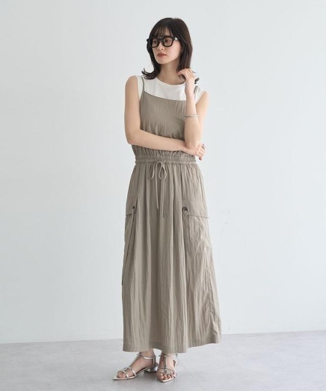 イェッカ ヴェッカ（YECCA VECCA）/【UVカット／接触冷感／遮熱】COOLカーゴキャミワンピース