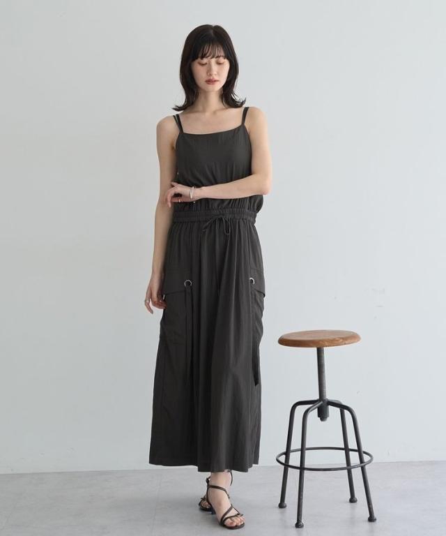 イェッカ ヴェッカ（YECCA VECCA）/【UVカット／接触冷感／遮熱】COOLカーゴキャミワンピース_4