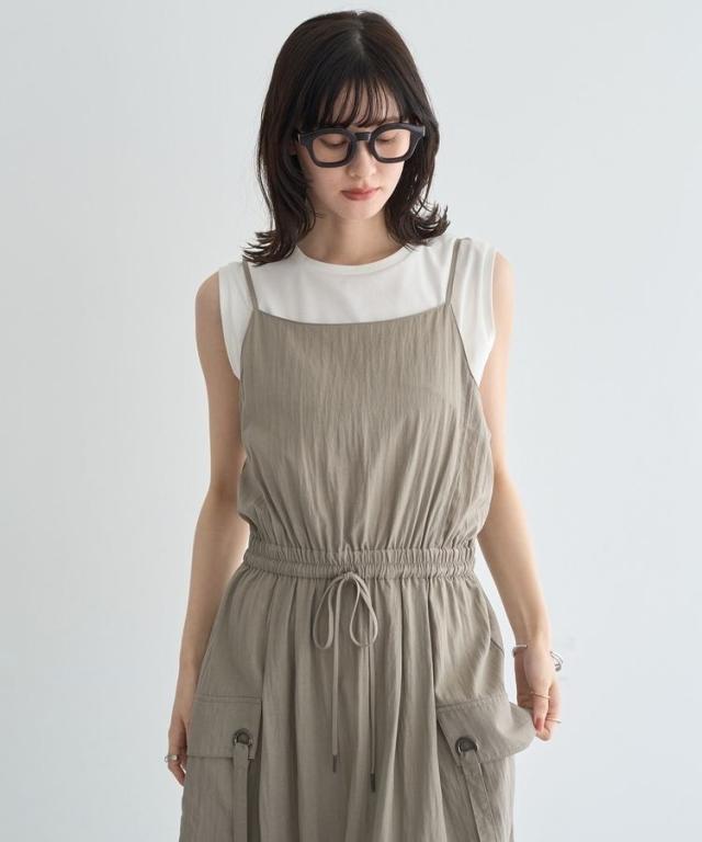 イェッカ ヴェッカ（YECCA VECCA）/【UVカット／接触冷感／遮熱】COOLカーゴキャミワンピース_15