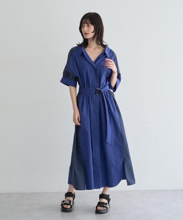 イェッカ ヴェッカ（YECCA VECCA）/ベルト付きスキッパーシャツワンピース