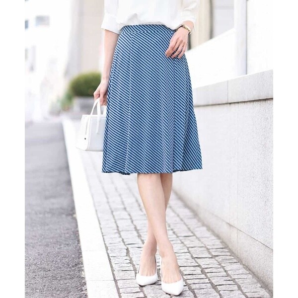 オフオン（OFUON）/幾何柄フレアースカート/洗える