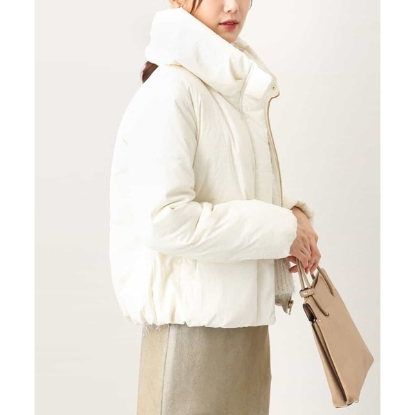 オフオン（OFUON）/【選べるサイズM−L】ナイロンタフタ ショート丈ダウンコート