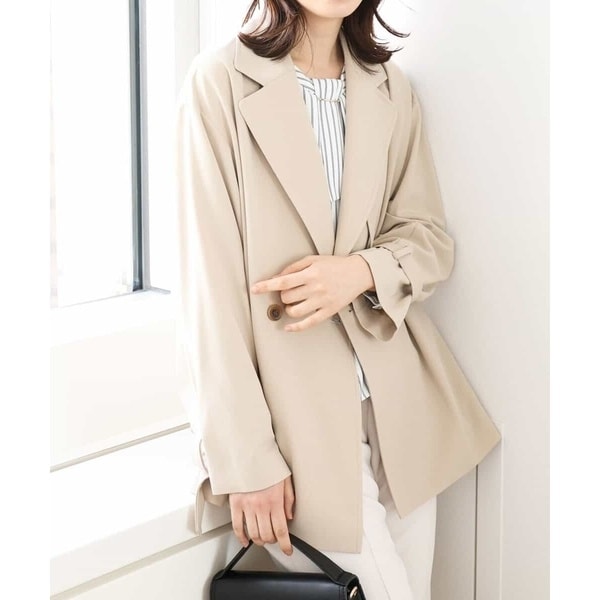 オフオン（OFUON）/ショート丈ツイルトレンチコート/洗える/WEB限定サイズあり