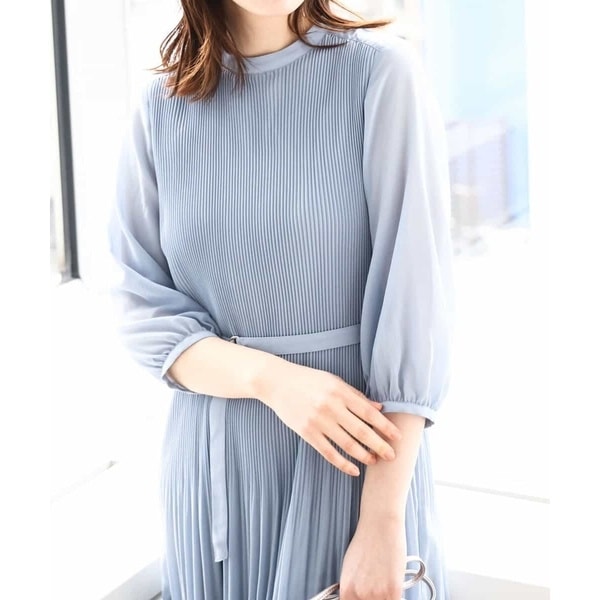 オフオン（OFUON）/シフォンプリーツワンピース/洗える/WEB限定サイズあり