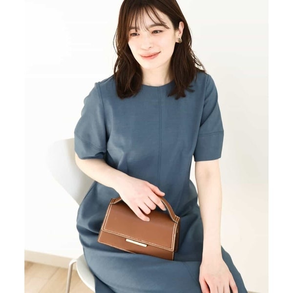 オフオン（OFUON）/リネンライク ランタンスリーブワンピース/洗える/WEB限定サイズあり