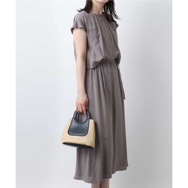 オフオン（OFUON）/リネンライクウエスト切り替えワンピース/洗える/WEB限定