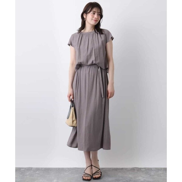 オフオン] ウールライクベルトデザインワンピース/洗える/WEB限定