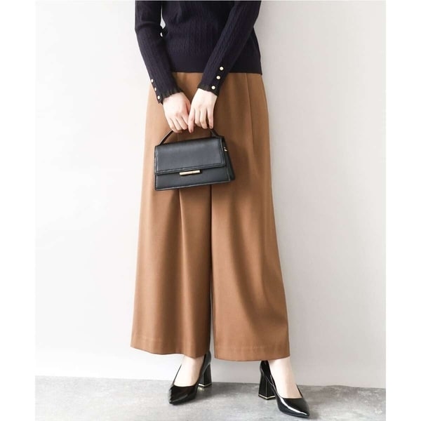 オフオン（OFUON）/ストレッチワイドストレートパンツ/洗える