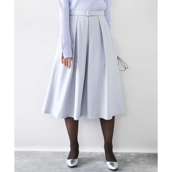 オフオン（OFUON）/タックフレアースカート/洗える