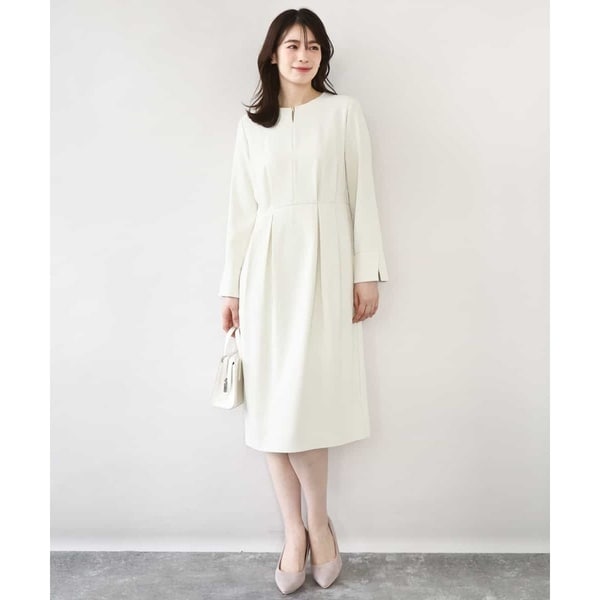オフオン（OFUON）/ウエストタックワンピース/洗える/WEB限定サイズあり