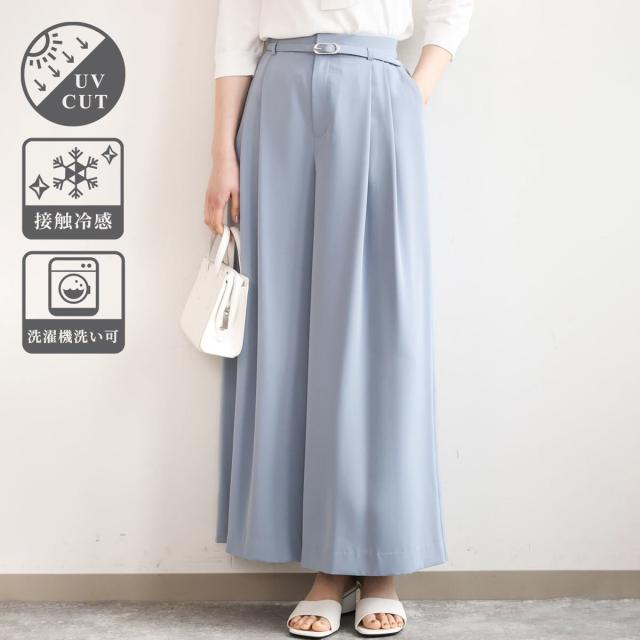 オフオン（OFUON）/【セットアップ可】ストレッチ2タックワイドパンツ/UVカット/接触冷感/洗濯機で洗える