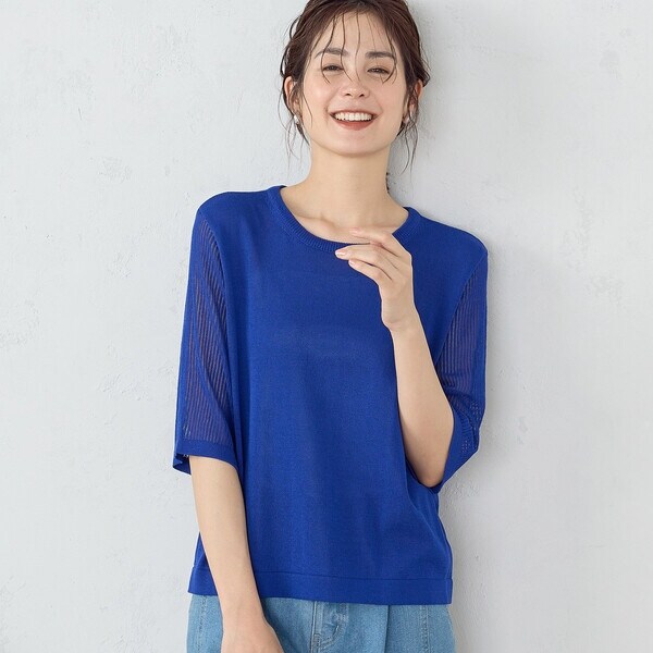 コムサイズム（COMME CA ISM）/シアースリーブ5分袖ニットの通販は 4,777円