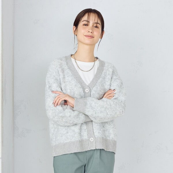 コムサイズム（COMME CA ISM）/ミックスカラー　ブークレカーディガンの通販は 5,528円