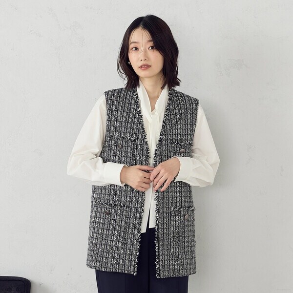 コムサイズム（COMME CA ISM）/ファンシーツイード　ロングジレの通販は 8,099円
