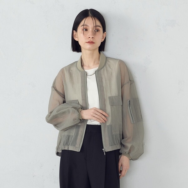 コムサイズム（COMME CA ISM）/ナイロンシアーリップストップ　MA−1 ブルゾン