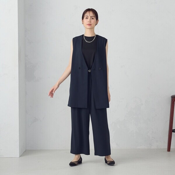 コムサイズム（COMME CA ISM）/【UVカット・吸水速乾・接触冷感】kireri ノーカラーロングジレ / セットアップ対応_4