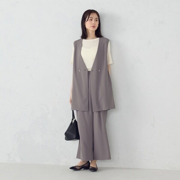コムサイズム（COMME CA ISM）/【UVカット・吸水速乾・接触冷感】kireri ノーカラーロングジレ / セットアップ対応_8