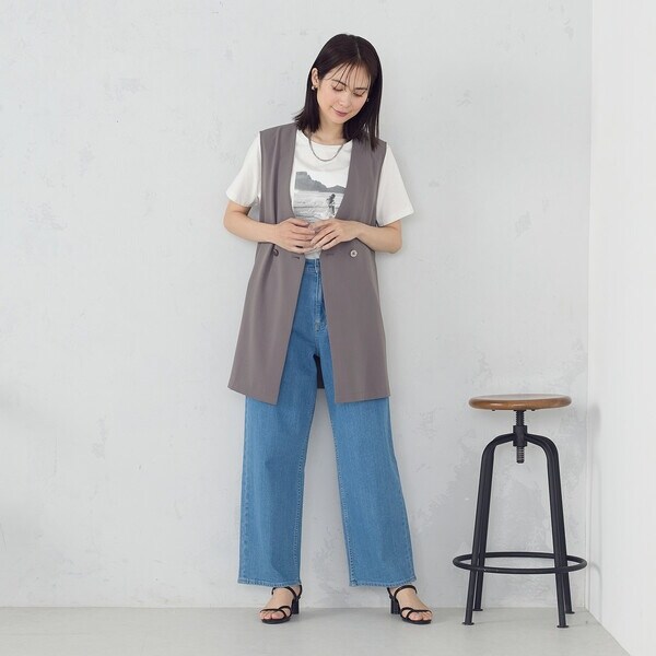 コムサイズム（COMME CA ISM）/【UVカット・吸水速乾・接触冷感】kireri ノーカラーロングジレ / セットアップ対応_10