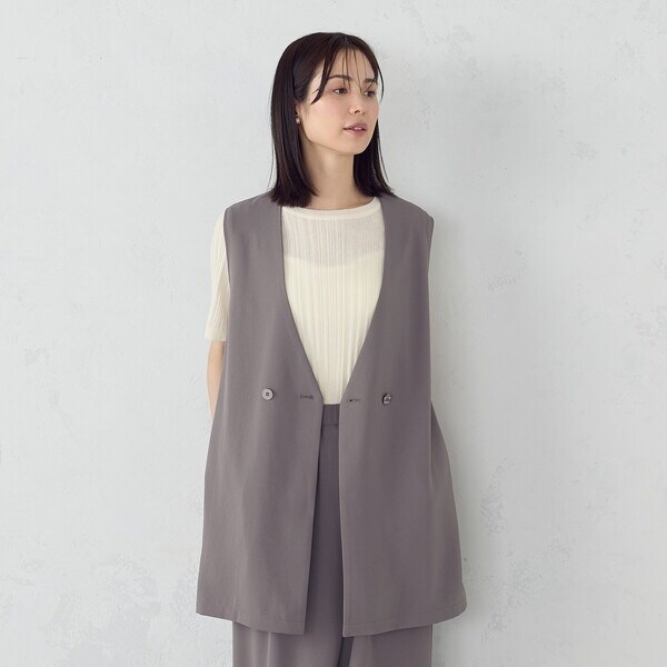 コムサイズム（COMME CA ISM）/【UVカット・吸水速乾・接触冷感】kireri ノーカラーロングジレ / セットアップ対応_11