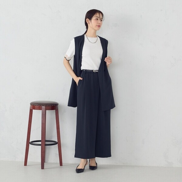 コムサイズム（COMME CA ISM）/【UVカット・吸水速乾・接触冷感】kireri ラップ風ワイドパンツ / セットアップ対応_5