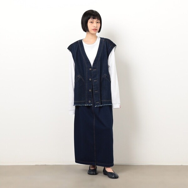 コムサイズム（COMME CA ISM）/デニムフリンジベスト_5