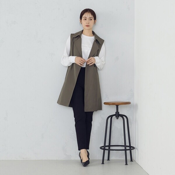 コムサイズム（COMME CA ISM）/【セットアップ対応】ポリエステルツイル　ロングジレ_6