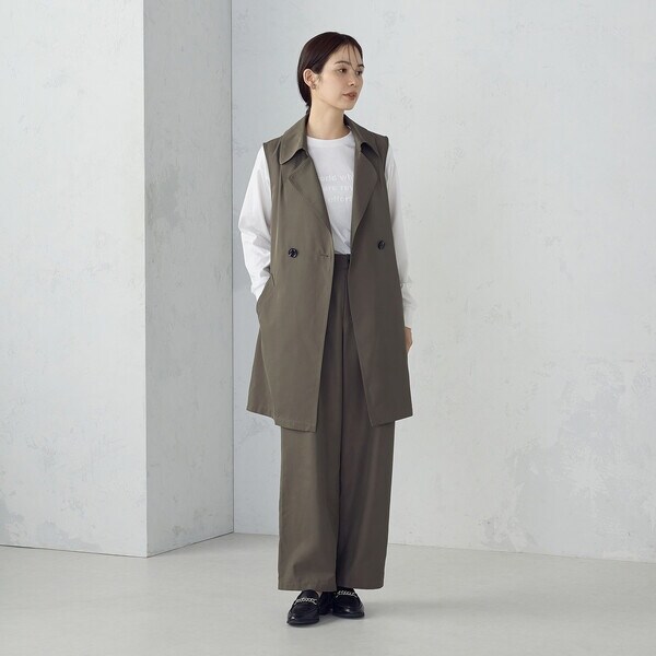 コムサイズム（COMME CA ISM）/【セットアップ対応】ポリエステルツイル　ロングジレ_7