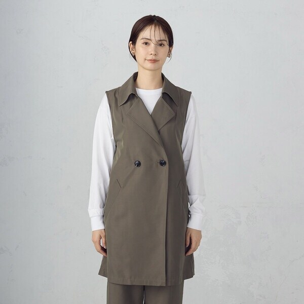 コムサイズム（COMME CA ISM）/【セットアップ対応】ポリエステルツイル　ロングジレ_14
